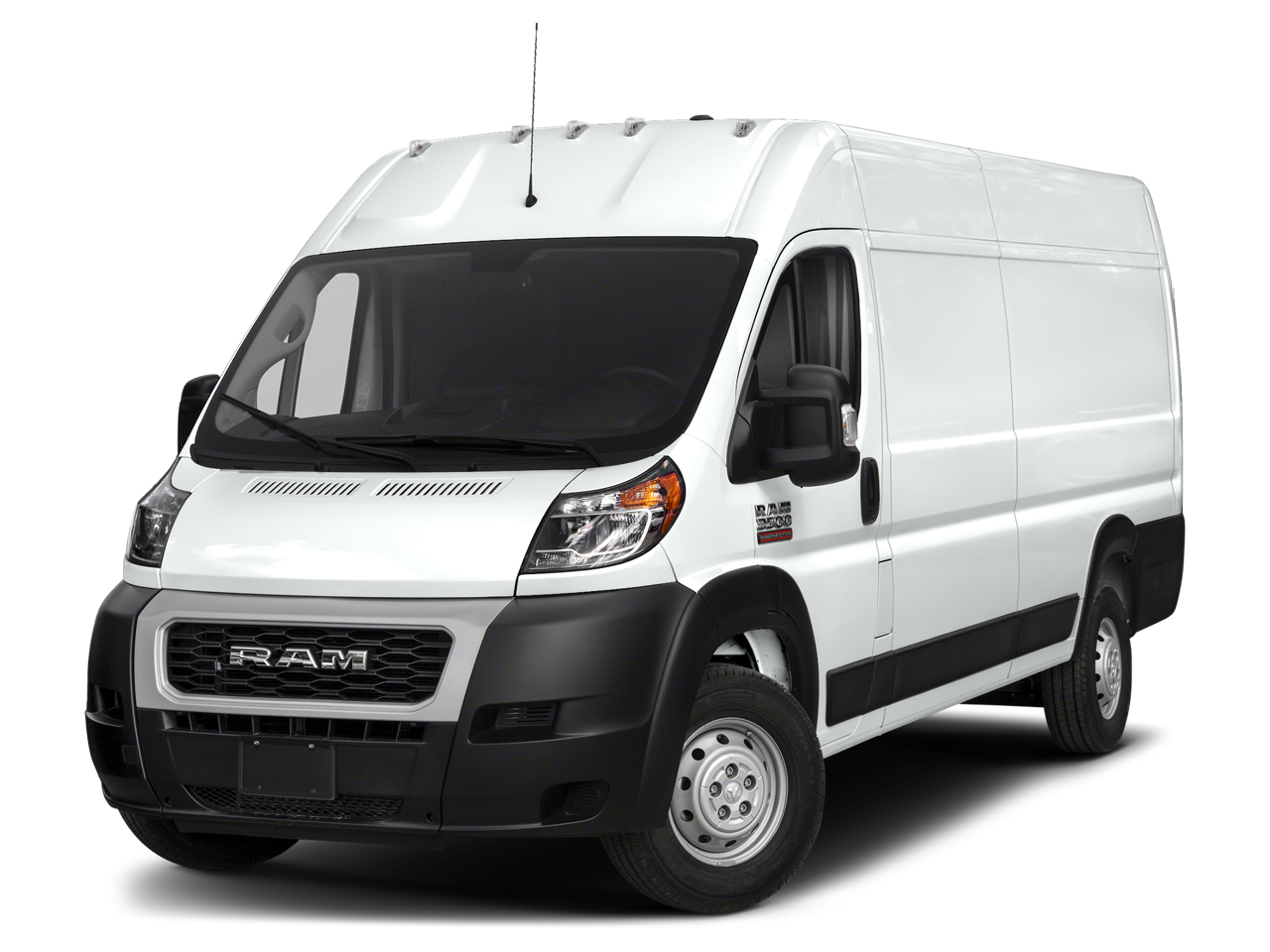 2022 RAM ProMaster Cargo Van 3500 High Roof 159" WB EXT in Bright White Clearcoat — front three-quarter view