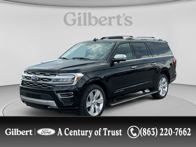 2024 Ford Expedition Max Platinum in Black Metallic — front three-quarter view