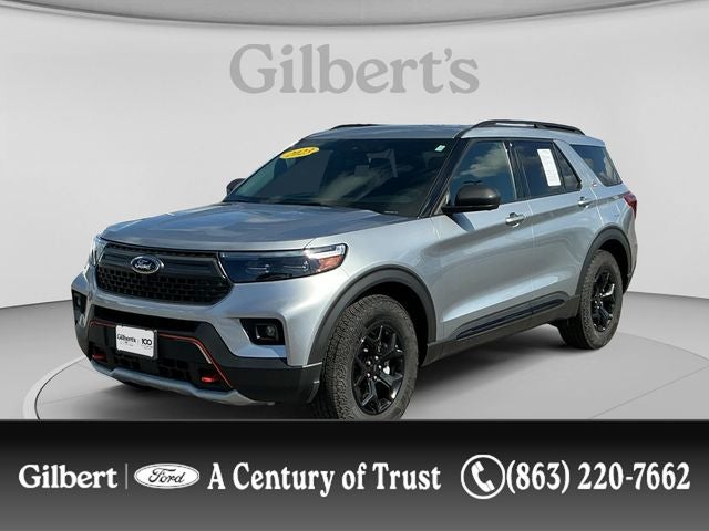 2023 Ford Explorer Timberline in Silver Metallic — front three-quarter view