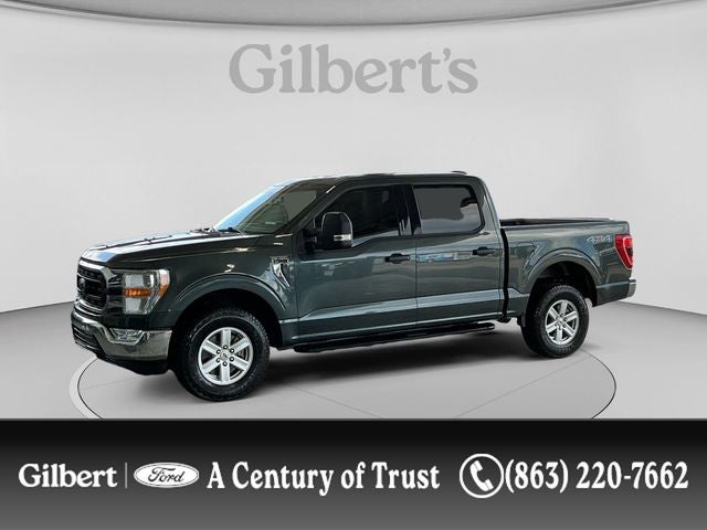 2021 Ford F-150 XLT in Guard Metallic — front three-quarter view