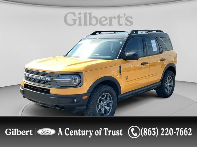 2021 Ford Bronco Sport Badlands in Orange Metallic — front three-quarter view