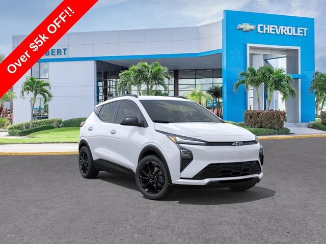 2027 Chevrolet Bolt RS in Summit White — front three-quarter view