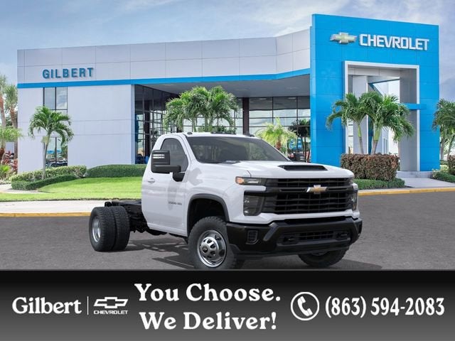 2026 Chevrolet Silverado 3500 HD Chassis Cab Work Truck in Summit White — front three-quarter view