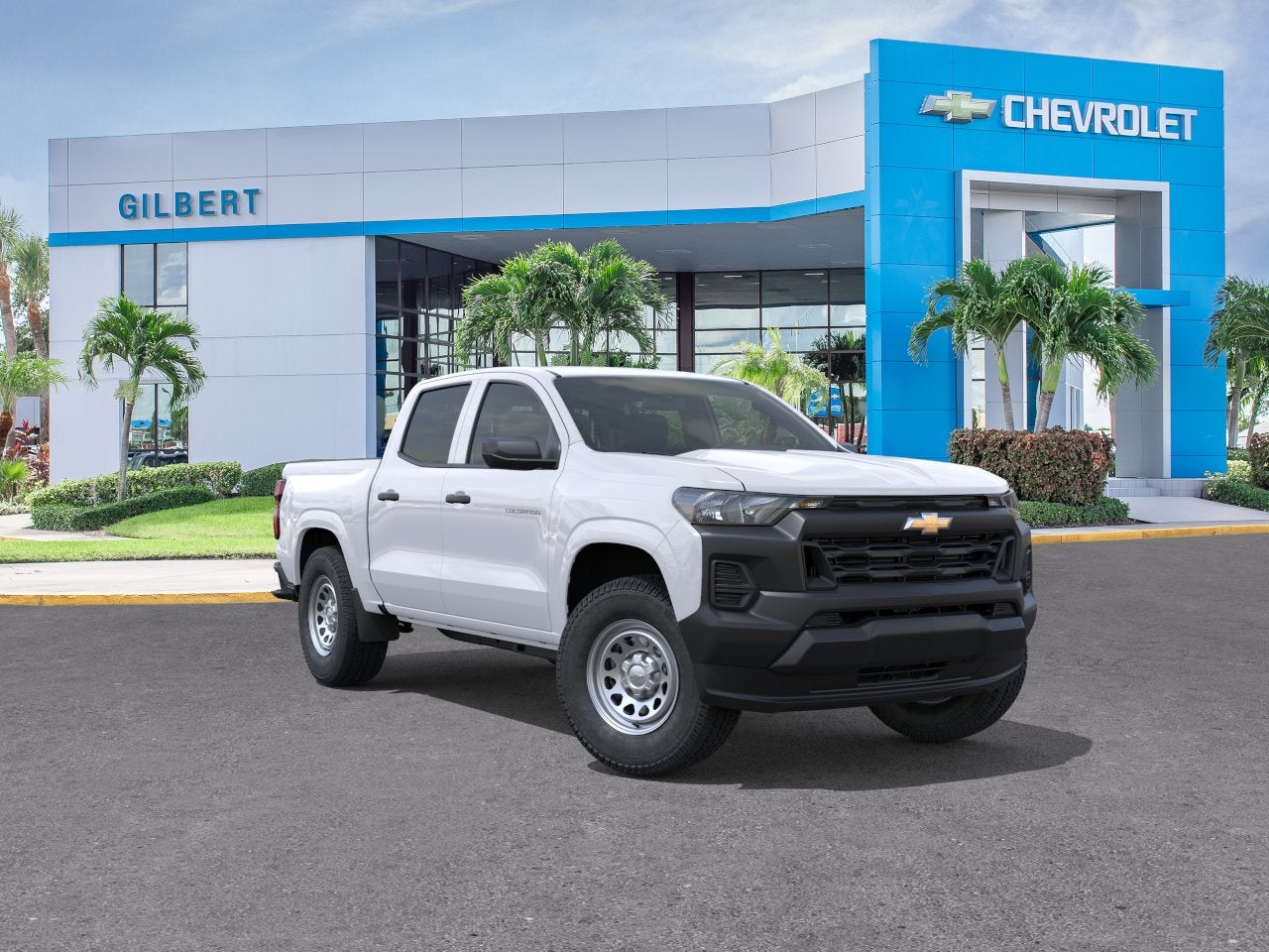 2026 Chevrolet Colorado WT in Summit White — front three-quarter view
