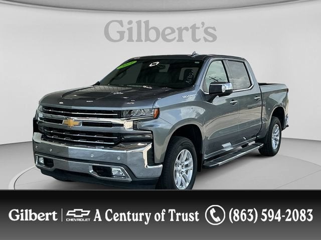 2019 Chevrolet Silverado 1500 LTZ in Satin Steel Metallic — front three-quarter view