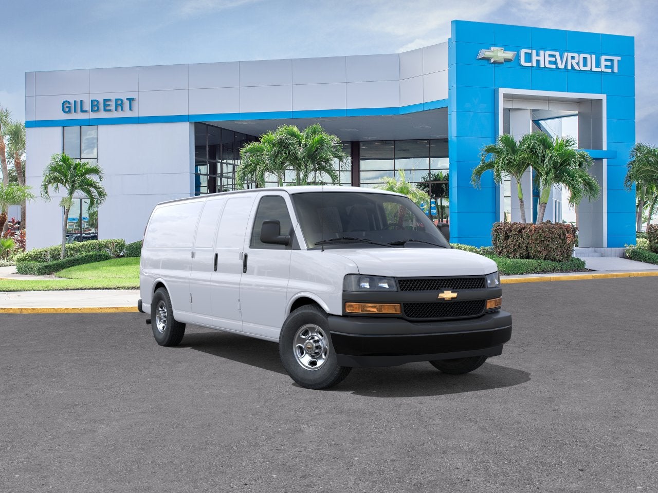 2026 Chevrolet Express Cargo WT in Summit White — front three-quarter view