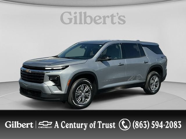2024 Chevrolet Traverse LS in Sterling Gray Metallic — front three-quarter view