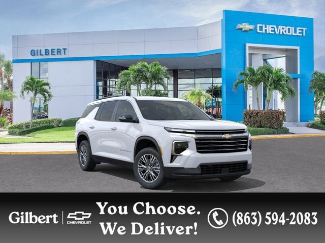 2026 Chevrolet Traverse LT in Summit White — front three-quarter view