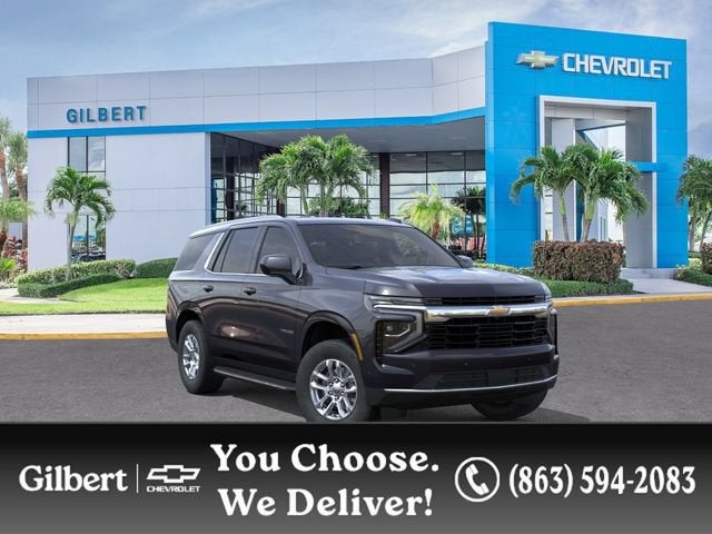 2026 Chevrolet Tahoe LS in Dark Ash Metallic — front three-quarter view