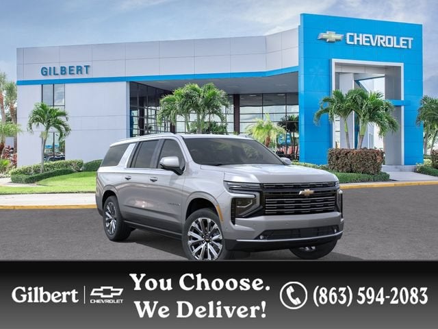 2026 Chevrolet Suburban High Country in Sterling Gray Metallic — front three-quarter view