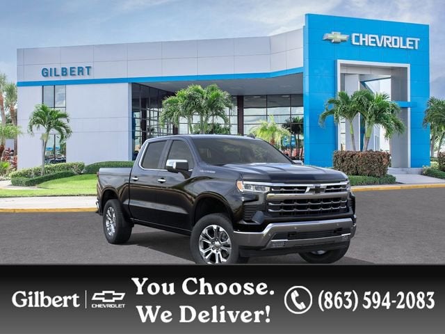 2026 Chevrolet Silverado 1500 LTZ in Black — front three-quarter view