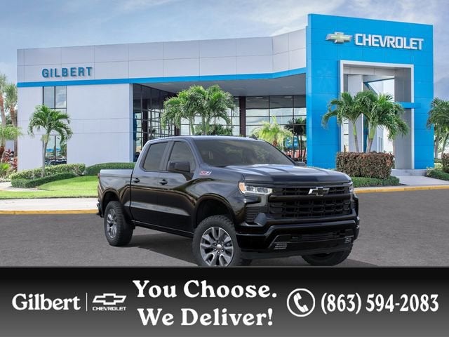 2026 Chevrolet Silverado 1500 RST in Black — front three-quarter view