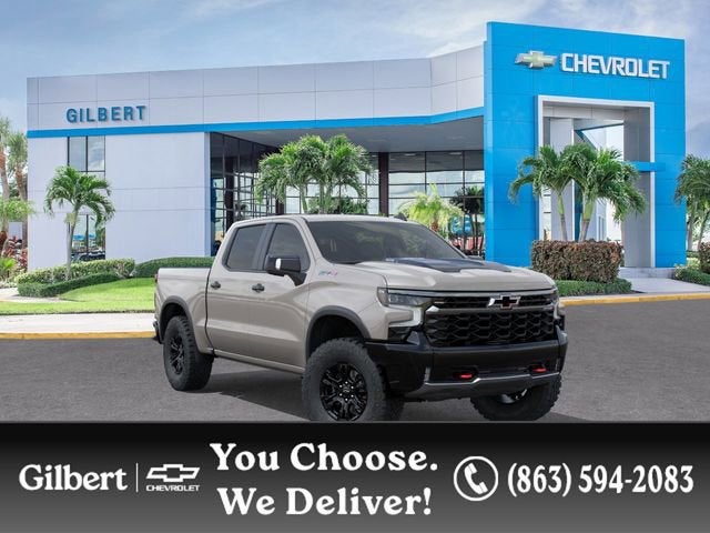 2026 Chevrolet Silverado 1500 ZR2 in White Sands — front three-quarter view