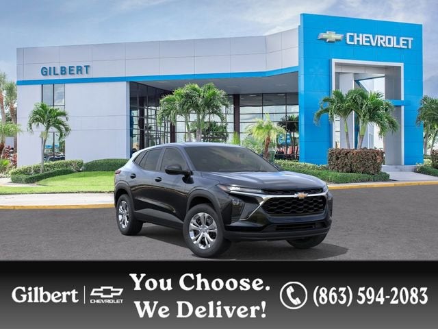 2026 Chevrolet Trax LS in Mosaic Black Metallic — front three-quarter view