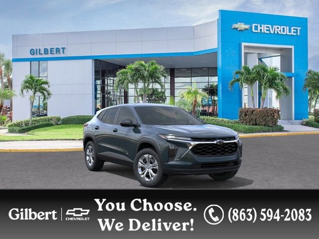 2026 Chevrolet Trax LS in Cypress Gray — front three-quarter view